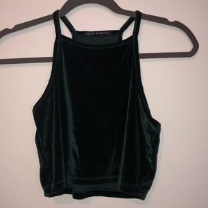 Green velvet crop top